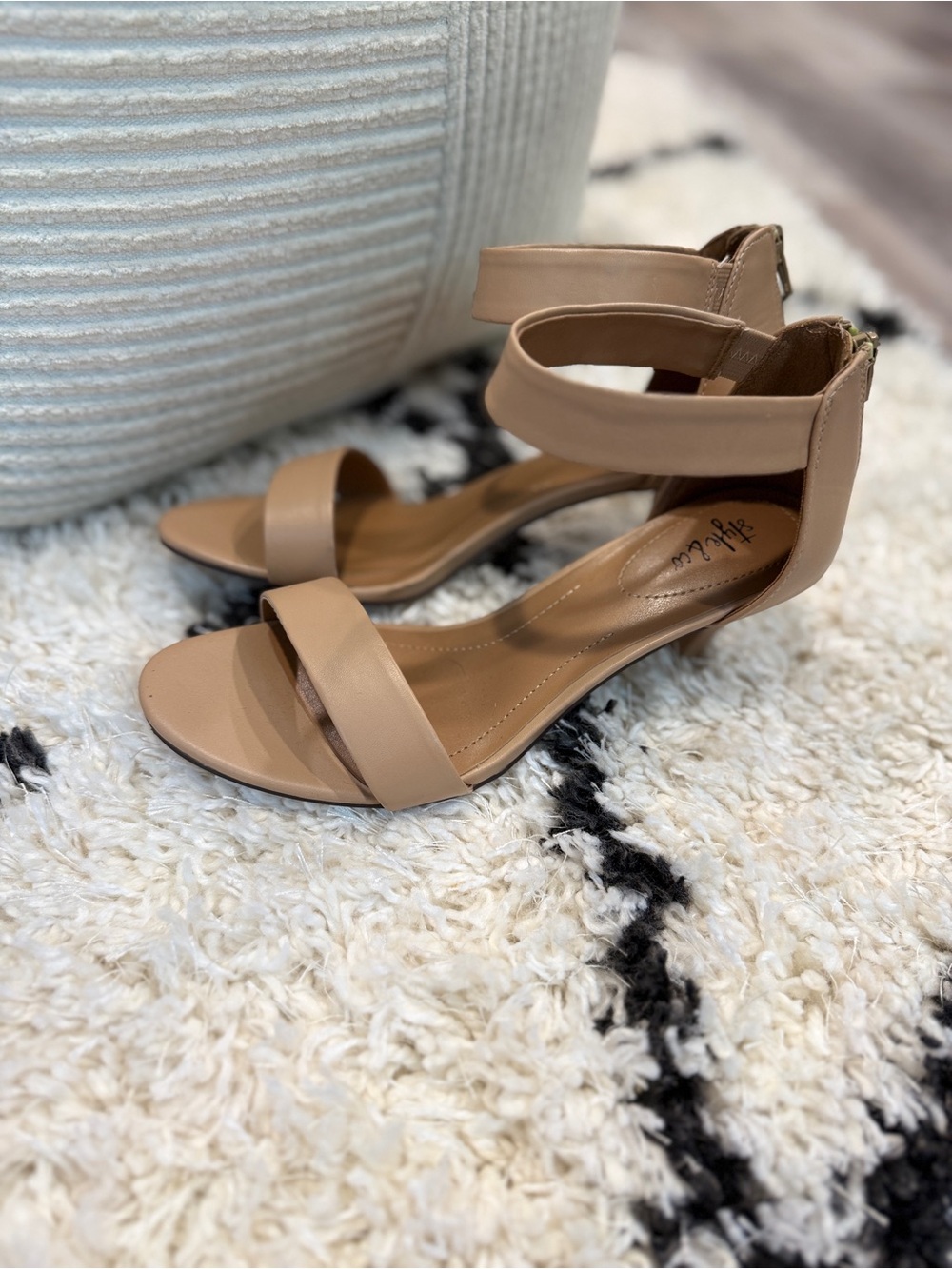 Style & Co Nude Ankle Strap Heels Women’s Size 8.5 Open Toe Dress Sandals - Picture 13 of 16